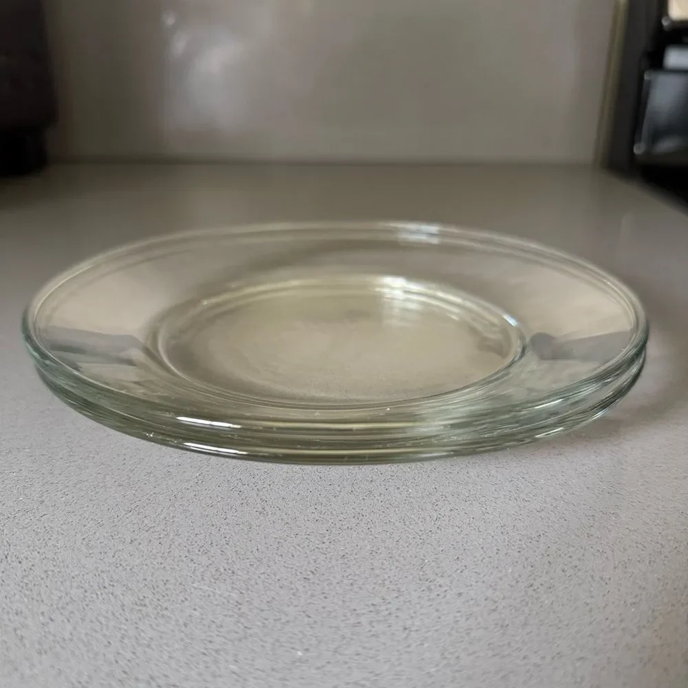 Vintage | 2 Elegant Clear Small Plate Set